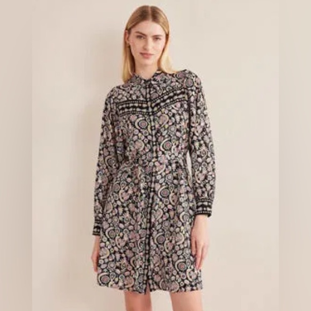 Boden Floral Western Mini Shirt Dress 10R